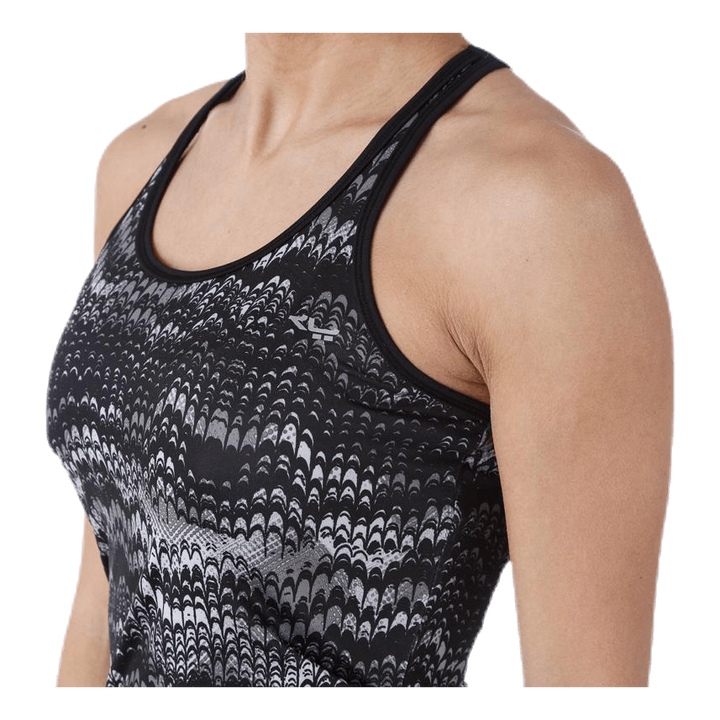 Long Racerback AOP Black