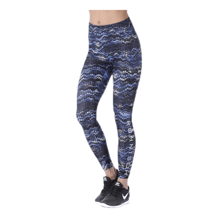 Flattering AOP Tights Blue/Black