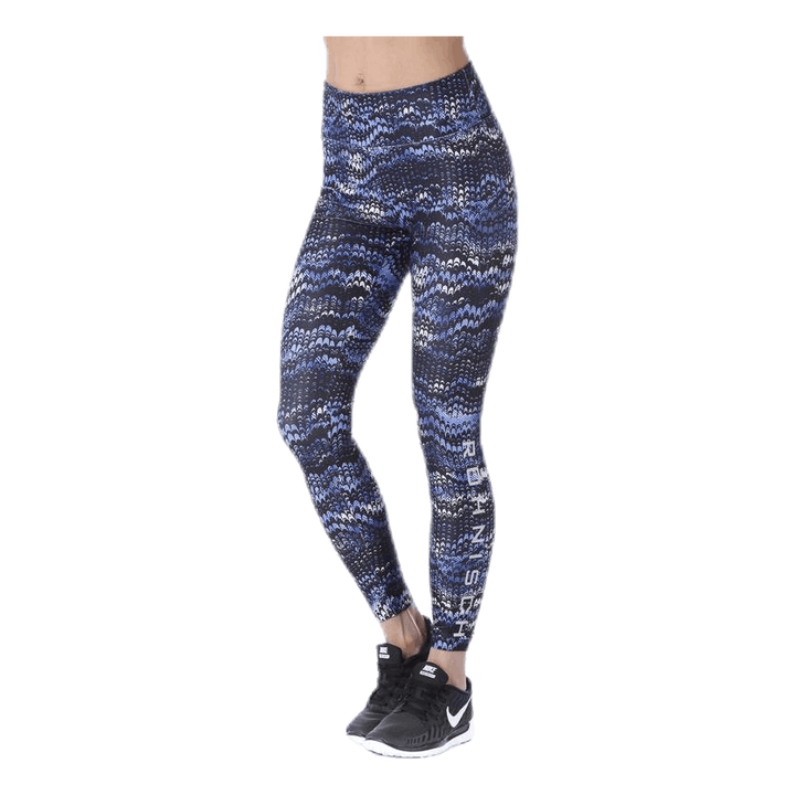 Flattering AOP Tights Blue/Black