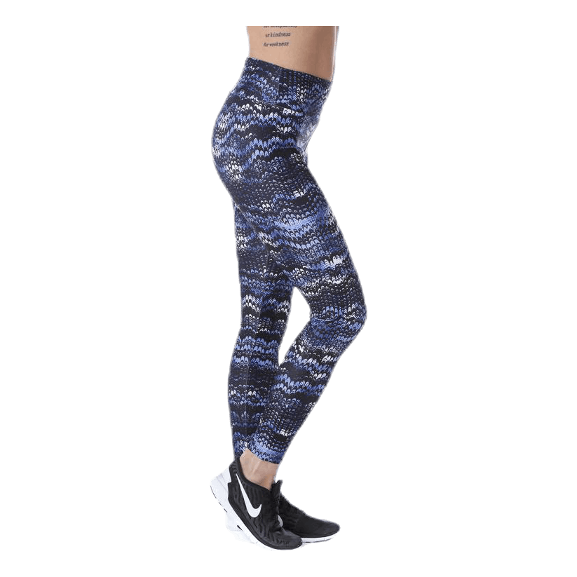 Flattering AOP Tights Blue/Black