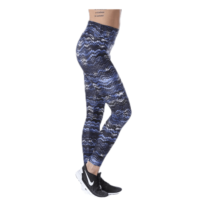 Flattering AOP Tights Blue/Black