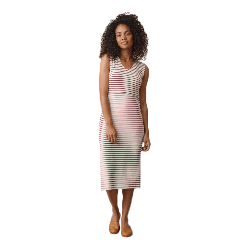 Simone S/L Dress Beige/Red