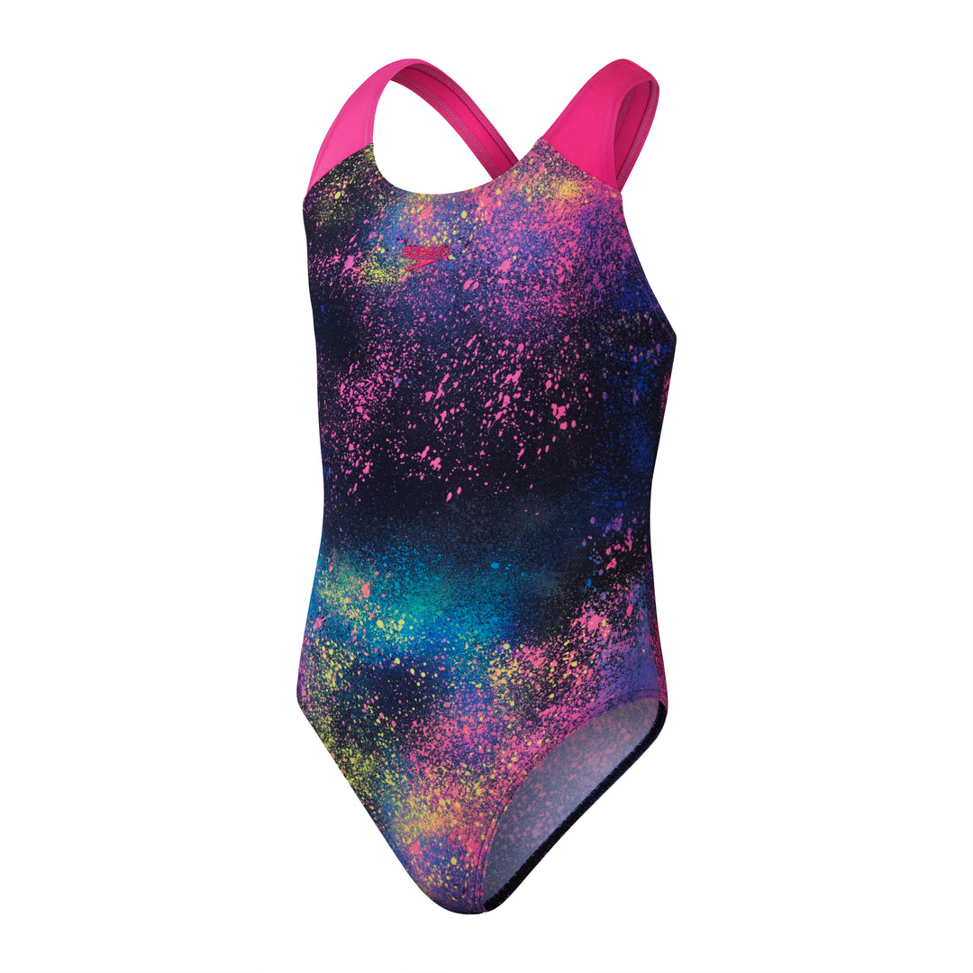 Girls Digital Allover Splashba Black/pink
