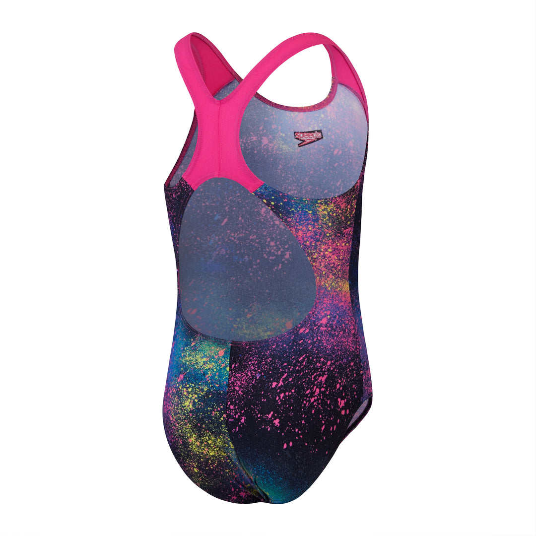Girls Digital Allover Splashba Black/pink