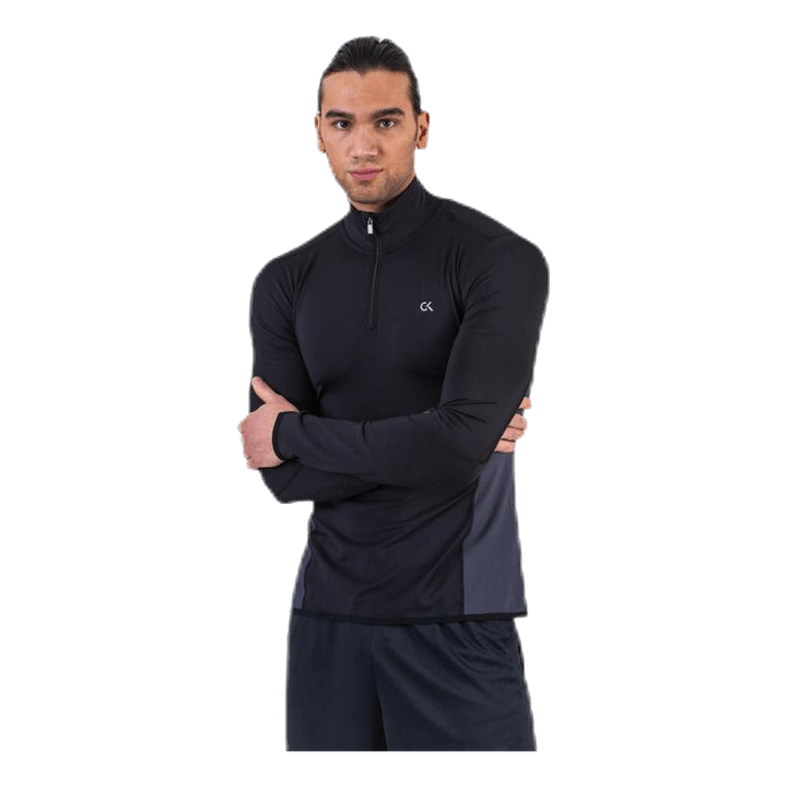 Long Sleeve 1/2 Zip Top Black
