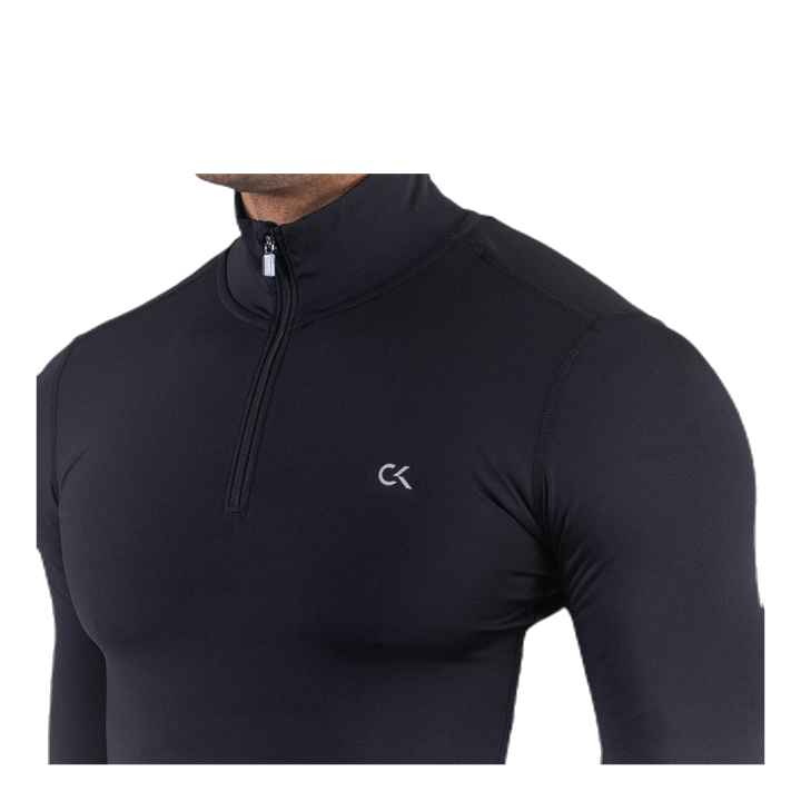 Long Sleeve 1/2 Zip Top Black