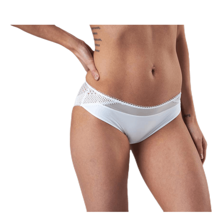 Pique Lace Bikini Brief White