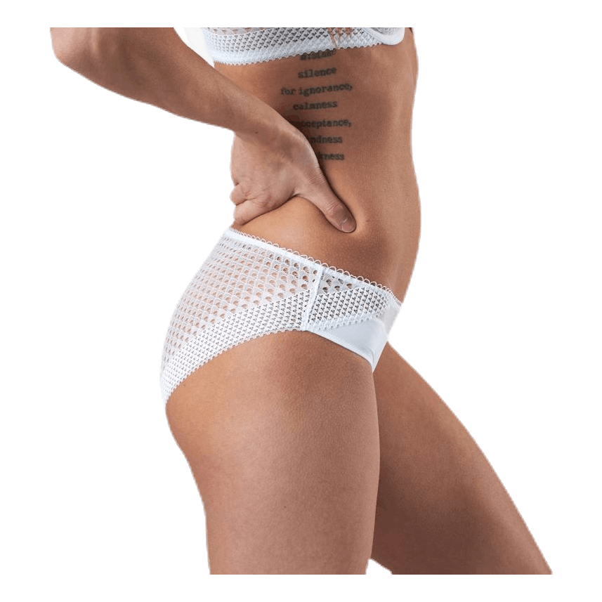 Pique Lace Bikini Brief White