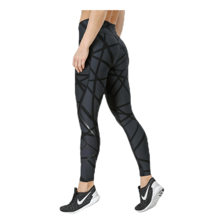 Print Mid-Rise Compression Tights W Black/Grey