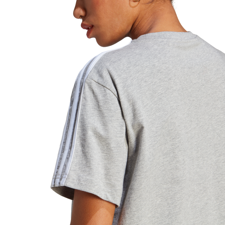 Essentials 3-Stripes Single Jersey Crop Top Medium Grey Heather