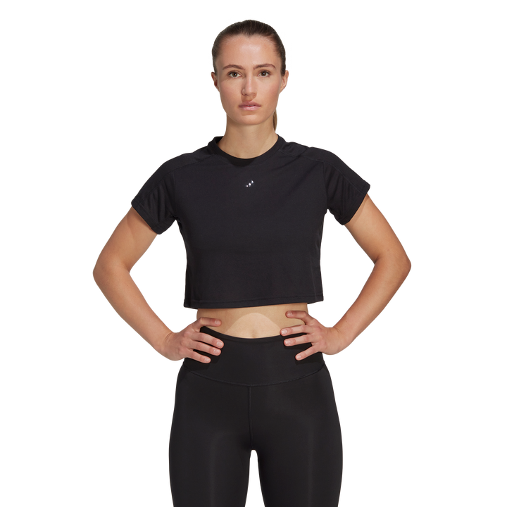 AEROREADY Train Essentials 3 Bar Logo Crop T-Shirt Black