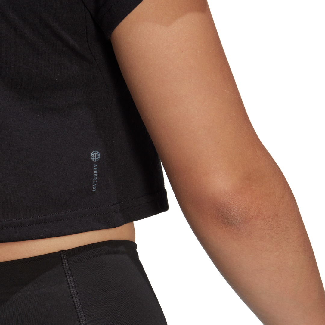 AEROREADY Train Essentials 3 Bar Logo Crop T-Shirt Black