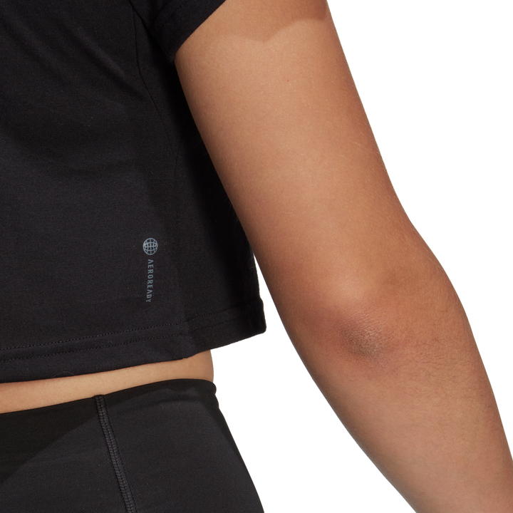 AEROREADY Train Essentials 3 Bar Logo Crop T-Shirt Black