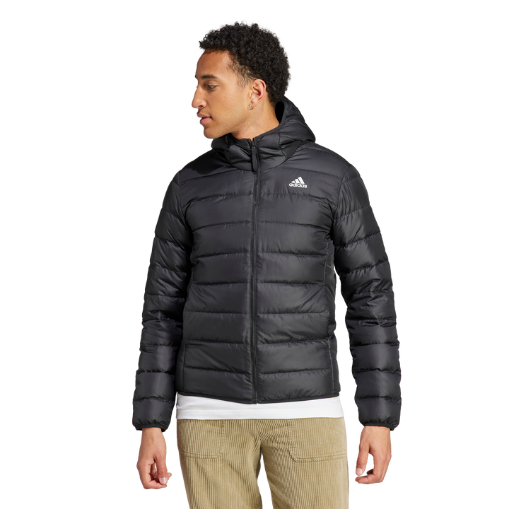 Essentials Light Down Hooded Jacket Black