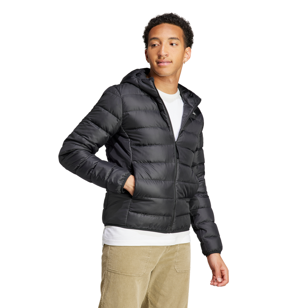 Essentials Light Down Hooded Jacket Black