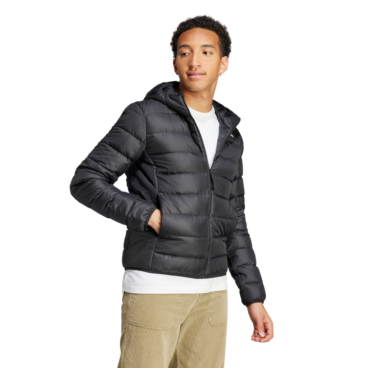 Essentials Light Down Hooded Jacket Black