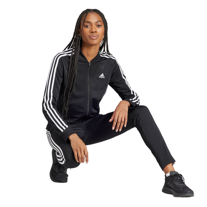 Essentials 3-Stripes Tracksuit Black