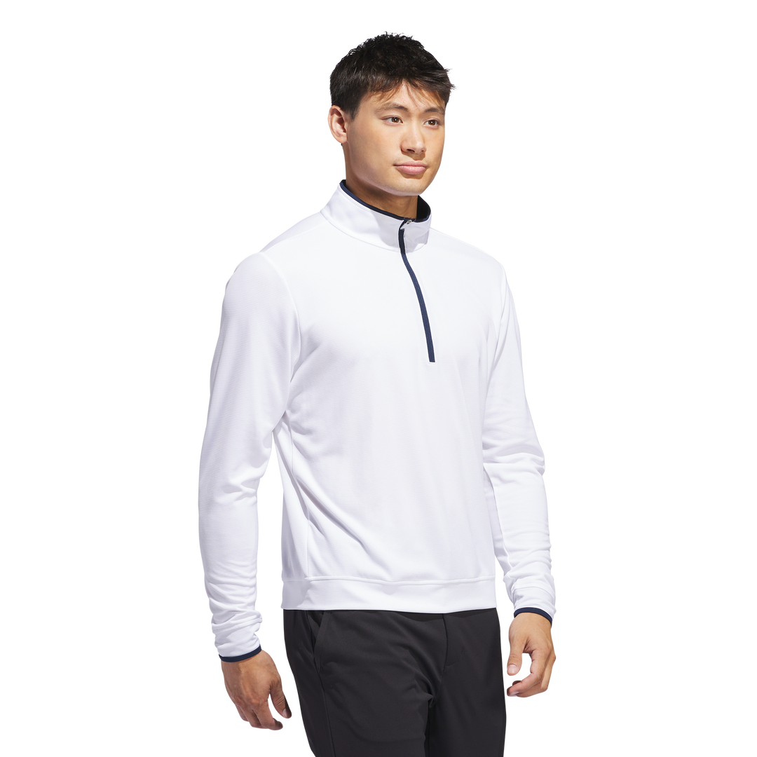 Lightweight Half-Zip Top White
