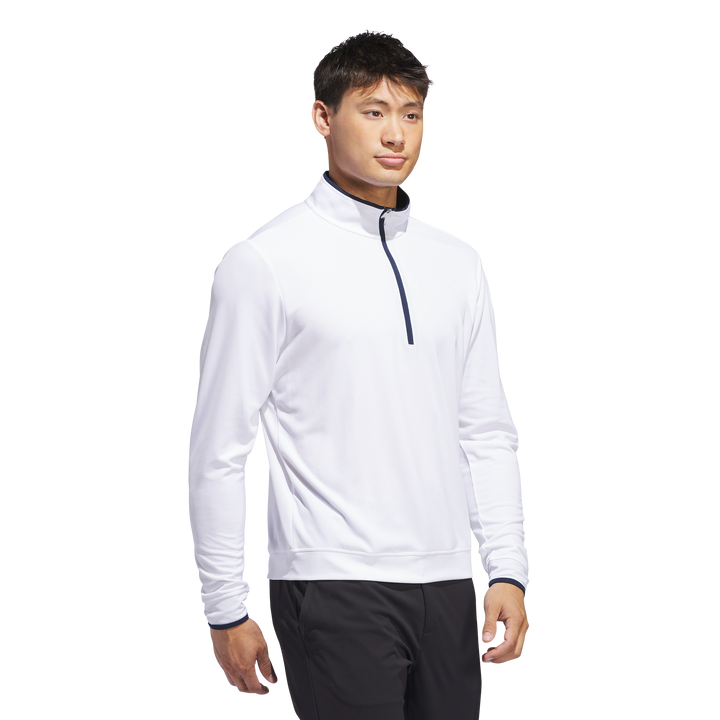 Lightweight Half-Zip Top White