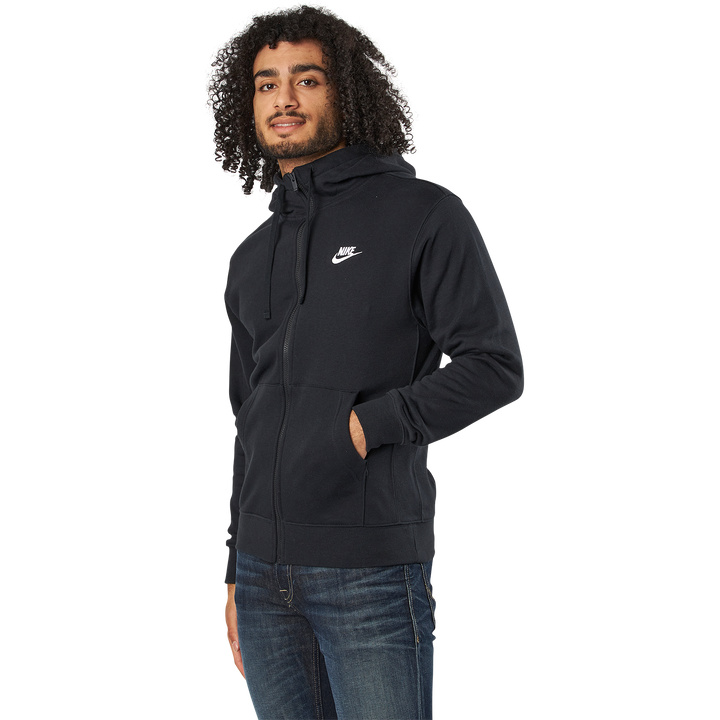 Sportswear Club Fleece Men's Full-Zip Hoodie BLACK/BLACK/WHITE