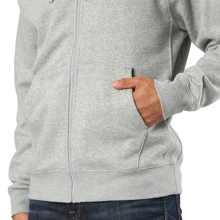 Sportswear Club Fleece Men's Full-Zip Hoodie DK GREY HEATHER/MATTE SILVER/WHITE