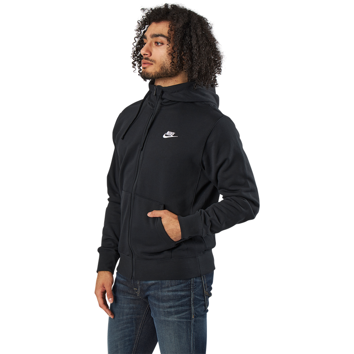 Sportswear Club Men's Full-Zip Hoodie BLACK/BLACK/WHITE