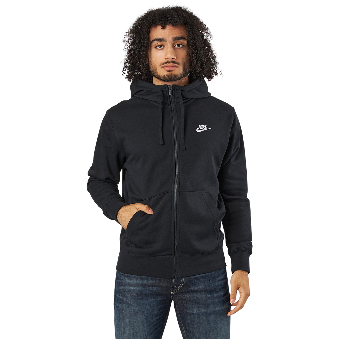 Sportswear Club Men's Full-Zip Hoodie BLACK/BLACK/WHITE