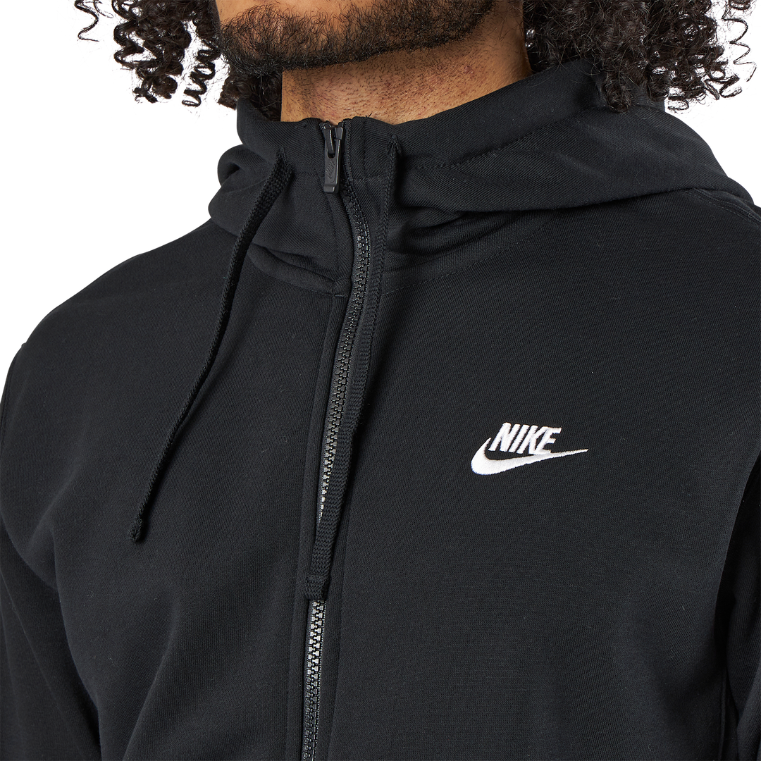 Sportswear Club Men's Full-Zip Hoodie BLACK/BLACK/WHITE