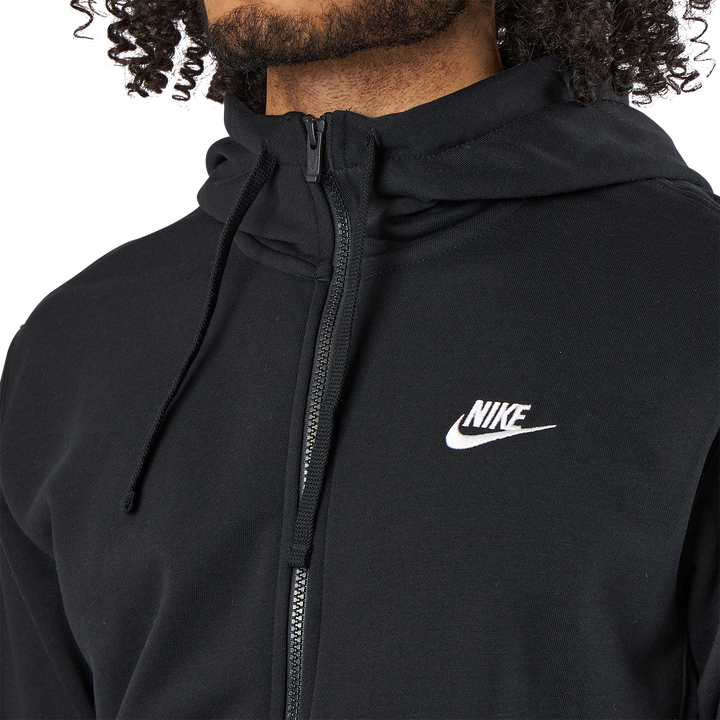 Sportswear Club Men's Full-Zip Hoodie BLACK/BLACK/WHITE