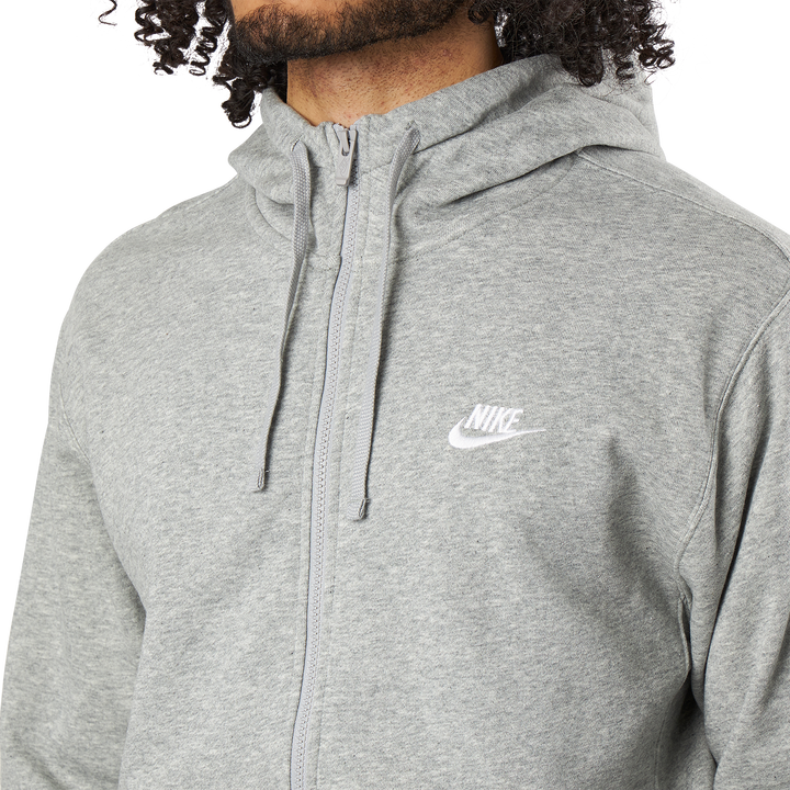 Sportswear Club Men's Full-Zip Hoodie DK GREY HEATHER/MATTE SILVER/WHITE
