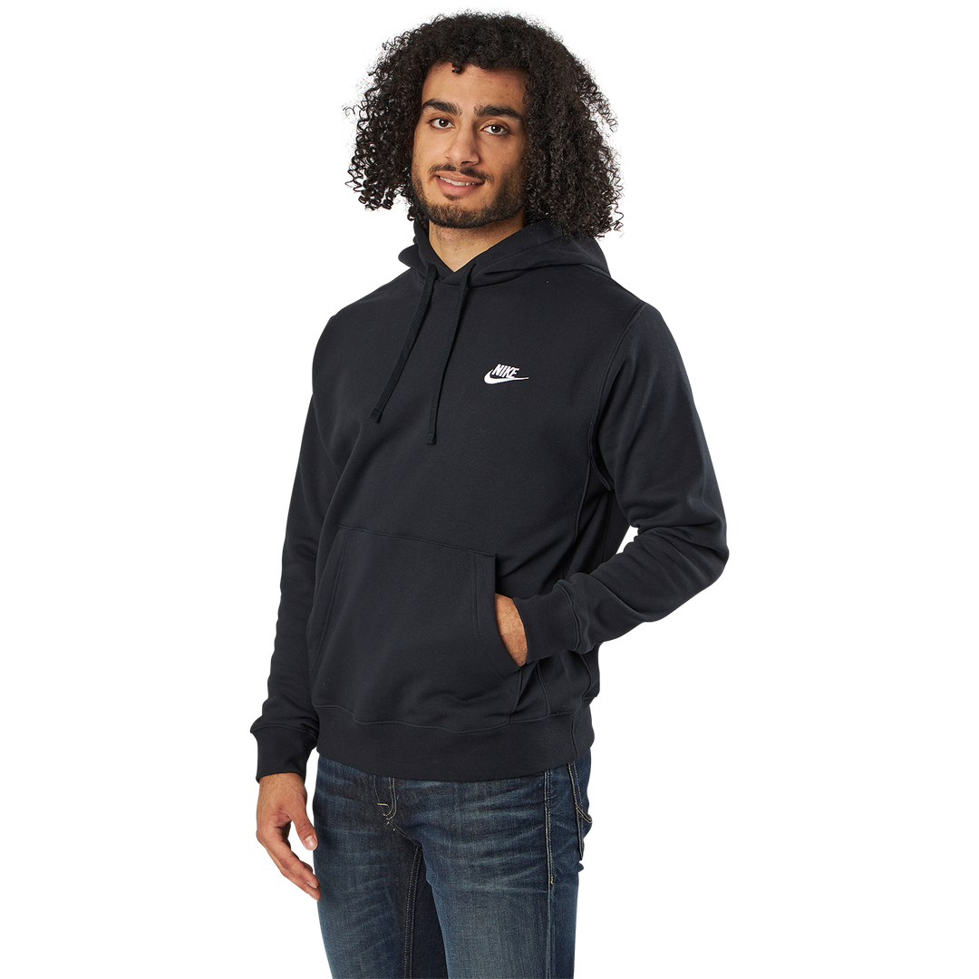 Sportswear Club Fleece Pullover Hoodie BLACK/BLACK/WHITE