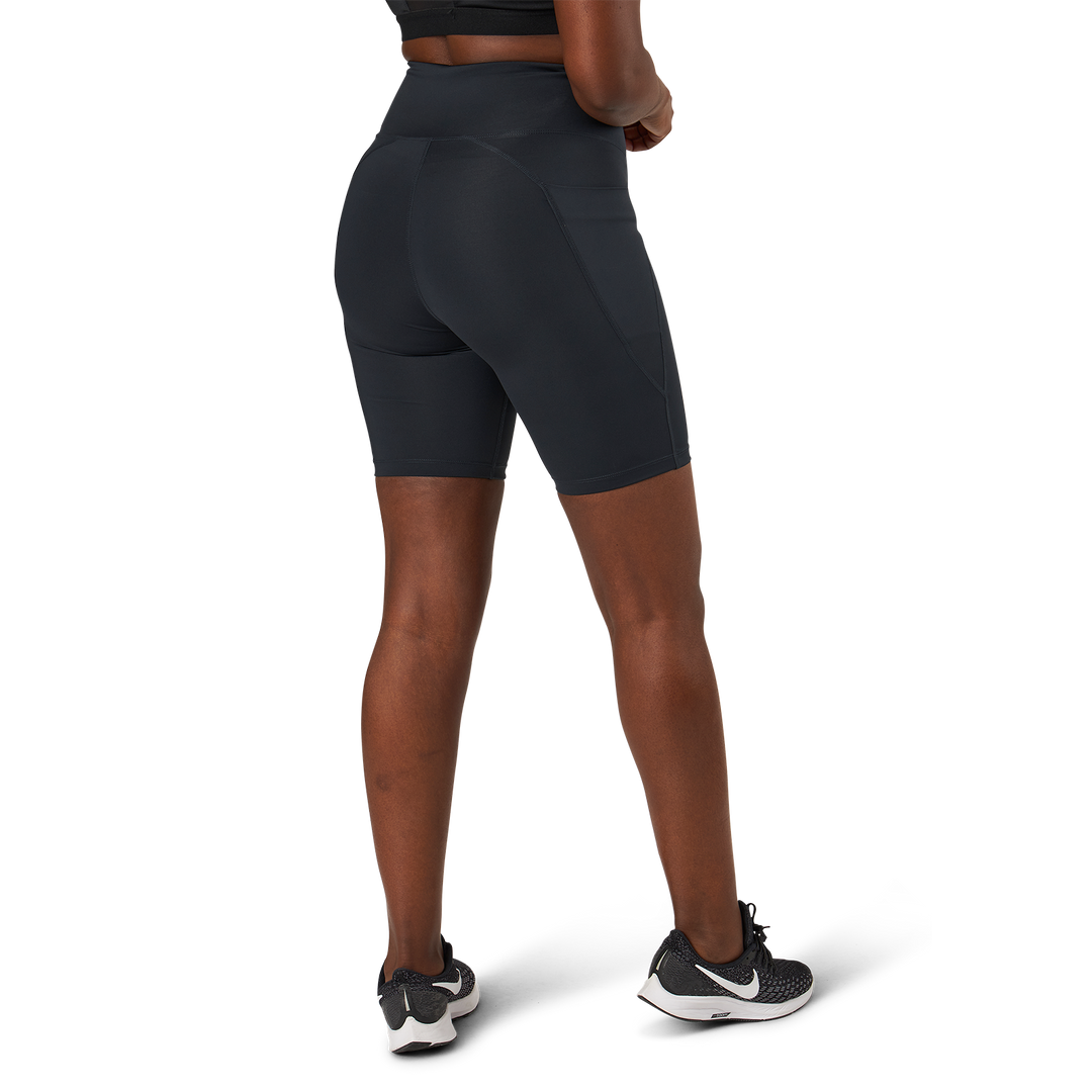 Flattering High Waist Bike Tig Black