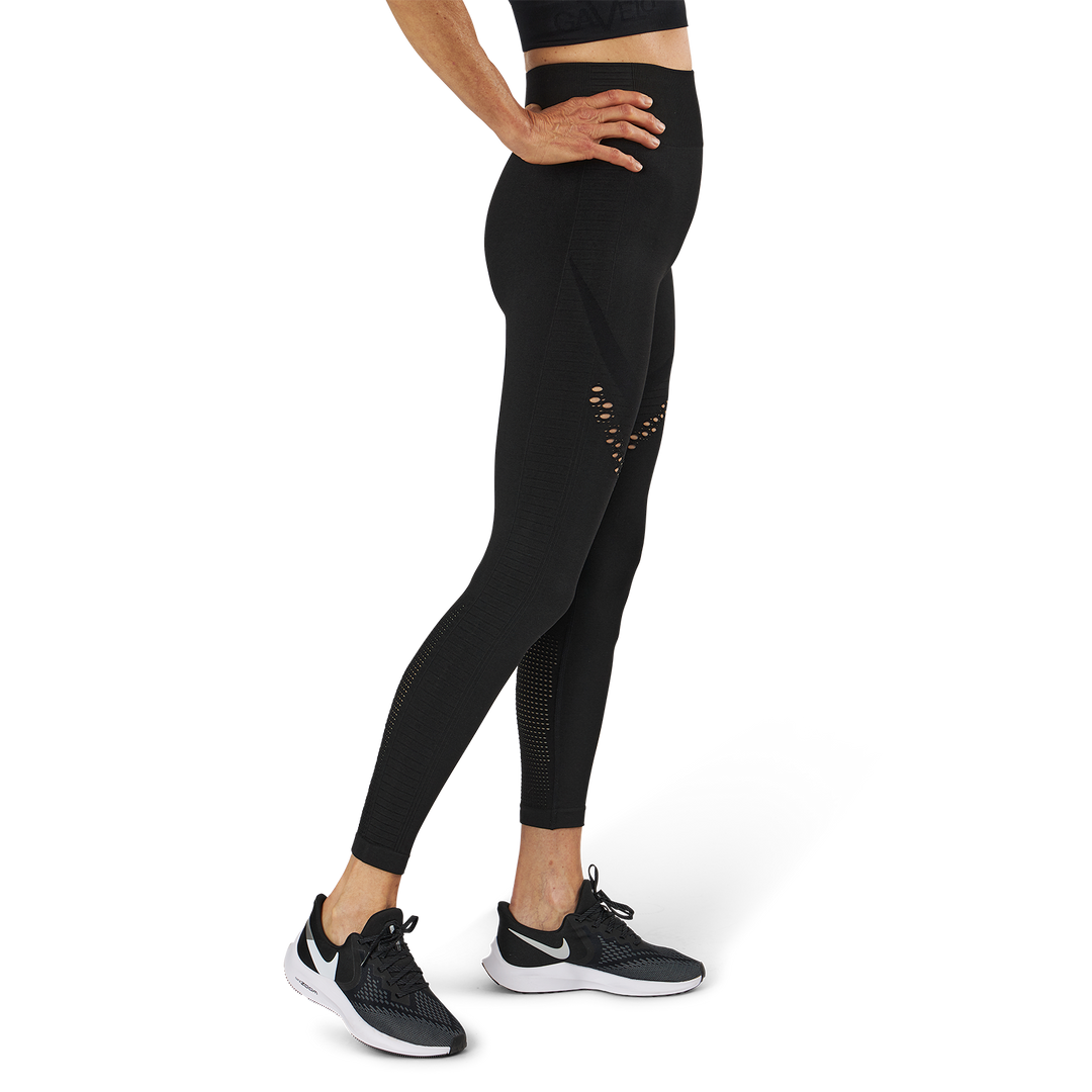 Fitness Seamless Mesh Tights Black