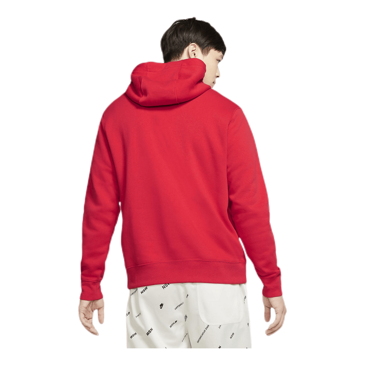 Sportswear Club Fleece Pullover Hoodie UNIVERSITY RED/UNIVERSITY RED/WHITE