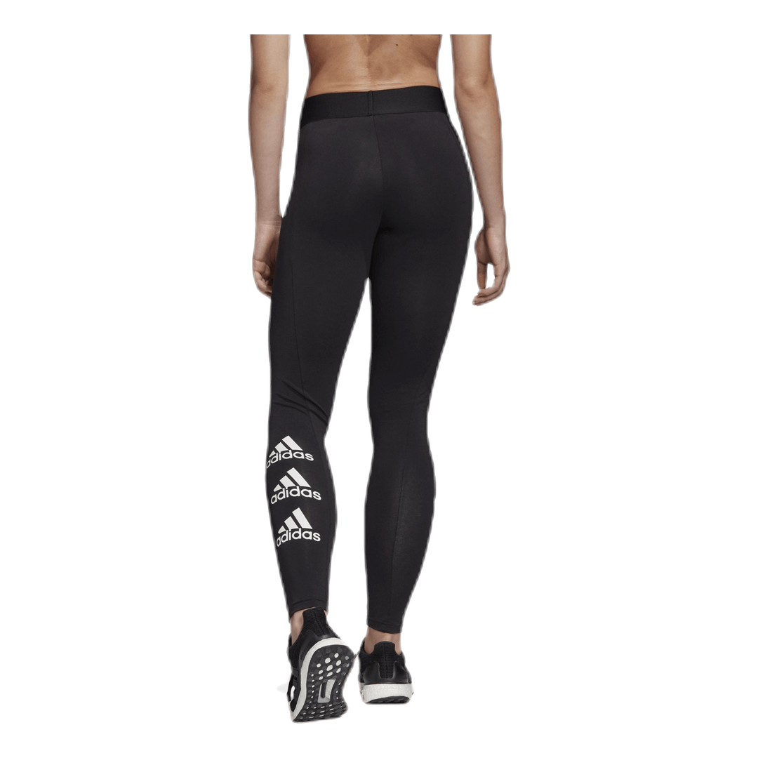 W Stacked Logo Cotton Tights Black / White