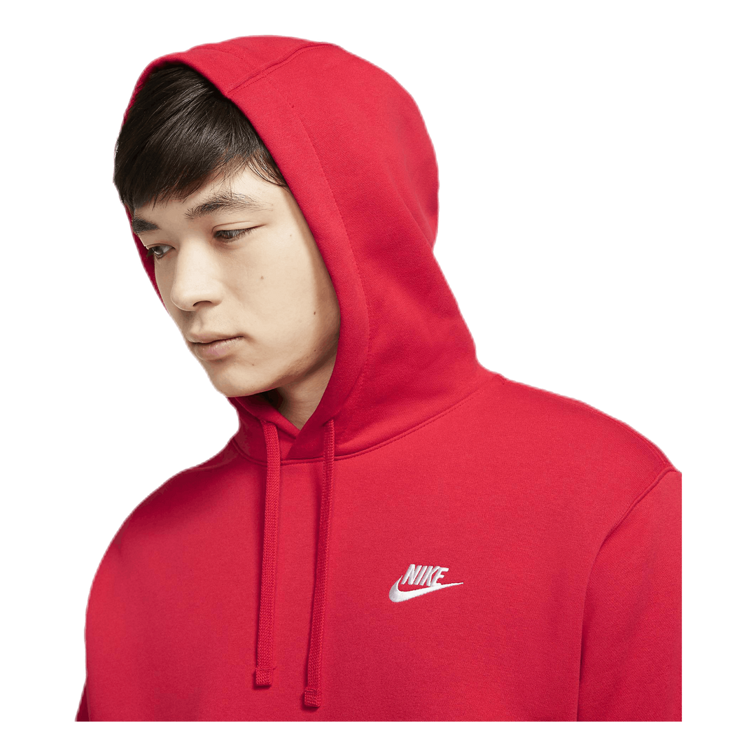 Sportswear Club Fleece Pullover Hoodie UNIVERSITY RED/UNIVERSITY RED/WHITE