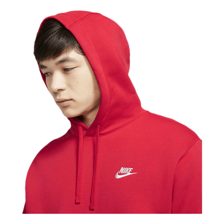 Sportswear Club Fleece Pullover Hoodie UNIVERSITY RED/UNIVERSITY RED/WHITE