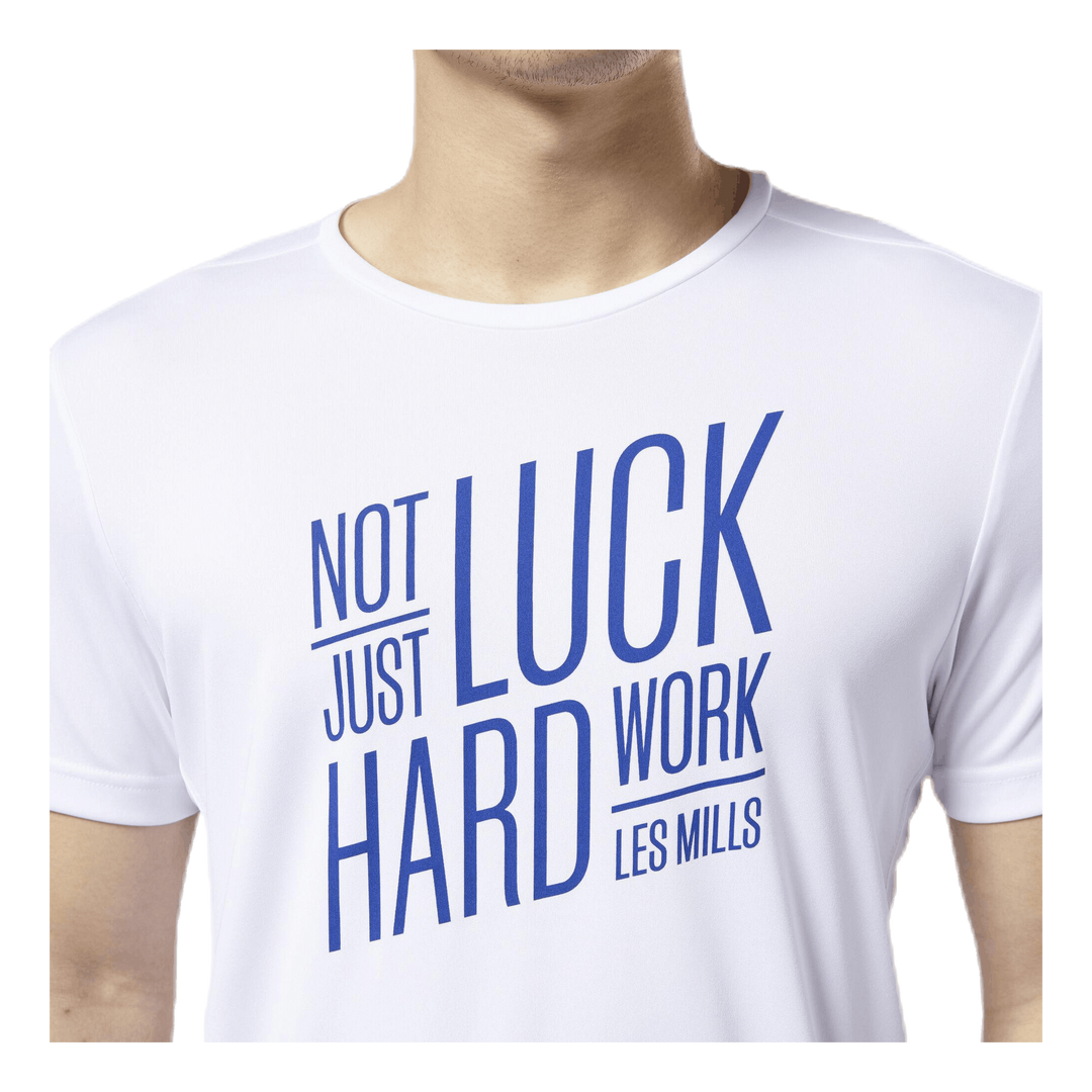 Les Mills Poly Graphic SS Tee White