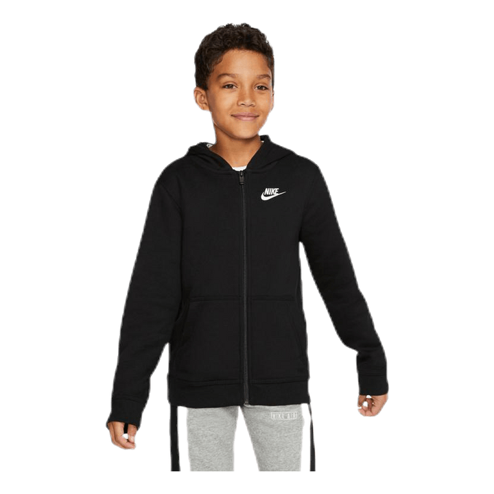Sportswear Club Big Kids' Full-Zip Hoodie BLACK/BLACK/WHITE