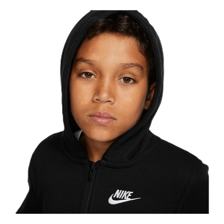 Sportswear Club Big Kids' Full-Zip Hoodie BLACK/BLACK/WHITE