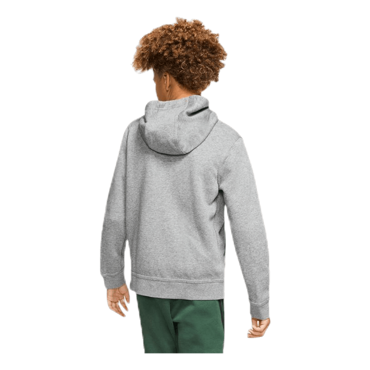 Sportswear Club Big Kids' Full-Zip Hoodie CARBON HEATHER/SMOKE GREY/WHITE