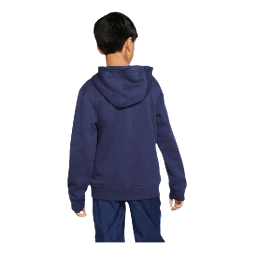 Sportswear Club Big Kids' Full-Zip Hoodie MIDNIGHT NAVY/MIDNIGHT NAVY/WHITE