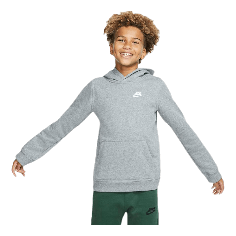 Sportswear Club Big Kids' Pullover Hoodie CARBON HEATHER/WHITE
