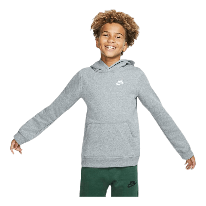 Sportswear Club Big Kids' Pullover Hoodie CARBON HEATHER/WHITE