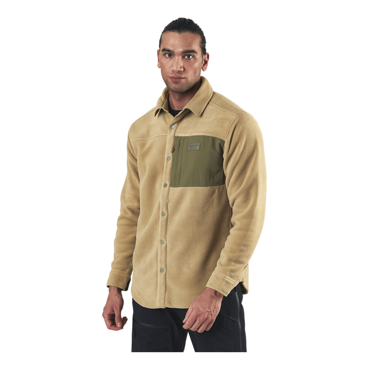 Heart Fleece Shirt Beige