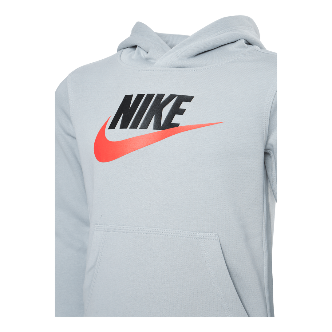 Club Fleece Hoodie Junior Grey/Red