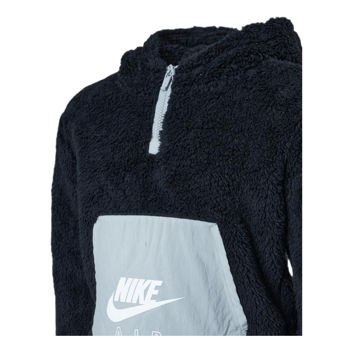 Air Sherpa Half Zip Hoodie Junior Black/Grey