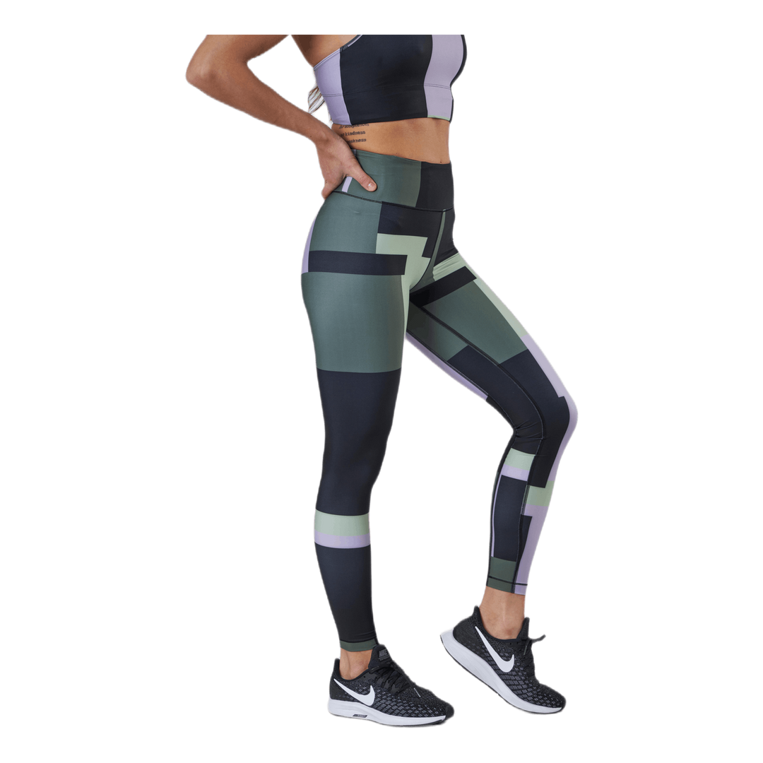 Printed Sport Tights Green