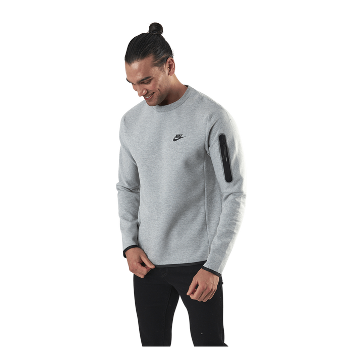 Sportswear Tech Fleece Men's Crew Sweatshirt DK GREY HEATHER/BLACK