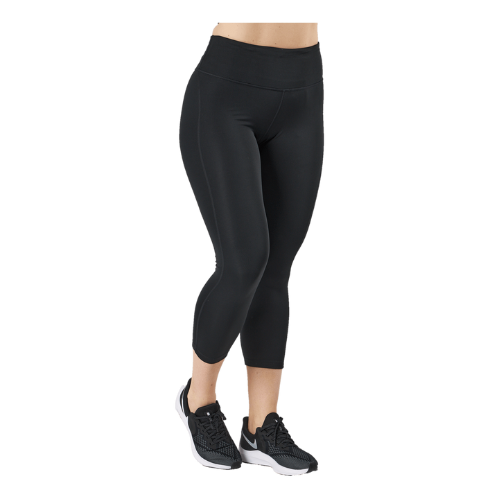 Fast Women's Mid-Rise Crop Running Leggings BLACK/REFLECTIVE SILV